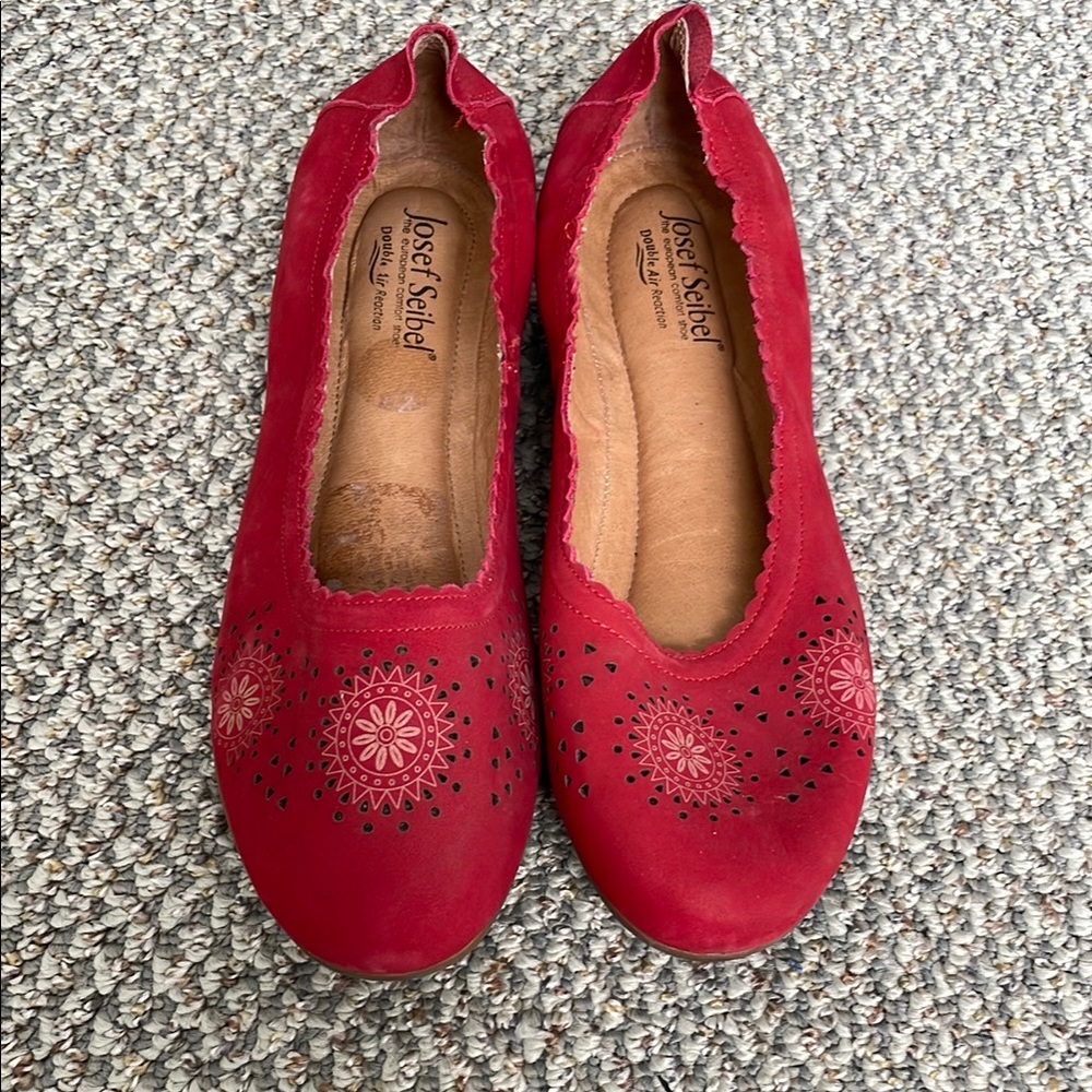 Josef Seibel Red Floral Loafers